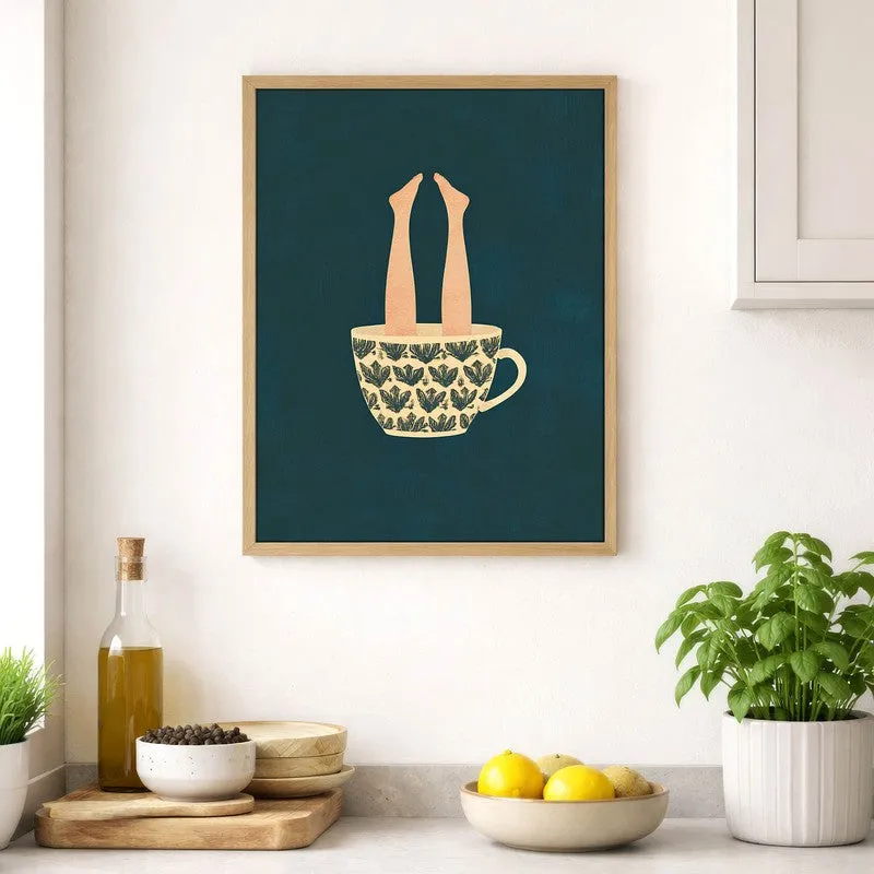 Sip & Drown Archival Canvas Wall Art - Brown media 4