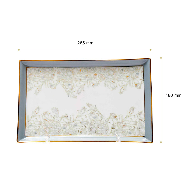 Gilded Iris Serveware Porcelain Platter - Grey media 6