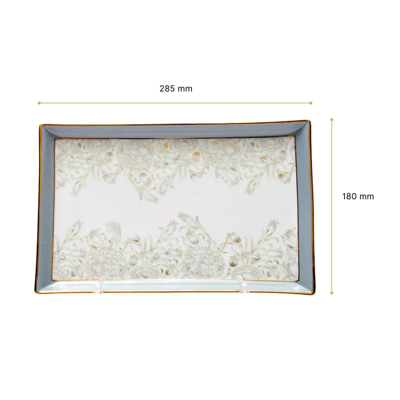 Gilded Iris Serveware Porcelain Platter - Grey media 6