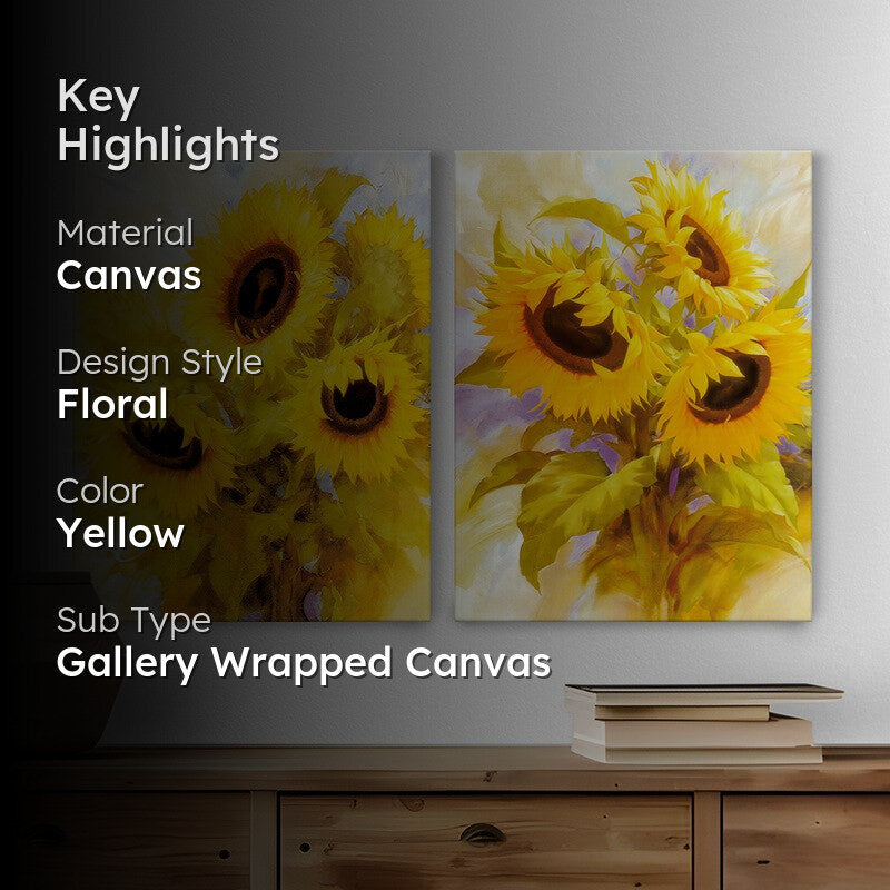 Soft Sunflowers Wall Art - Set Of Two media 2