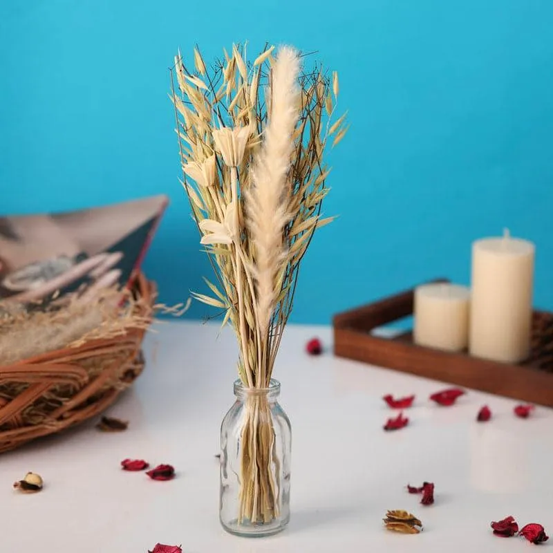 Theola Vase With Dry Flowers - Bleach media 1
