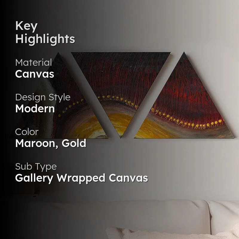 Earthen Nebula Abstract Canvas Wall Art - Set Of Three media 2