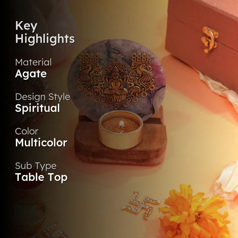 Celestial Glow Goddess Laxmi Candle Holder media 2