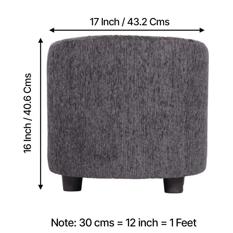 Nrixon Pine Wood Pouffe - Grey media 6