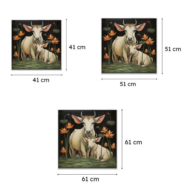 Tender Hooves Canvas Wall Painting With Frame - White media 7