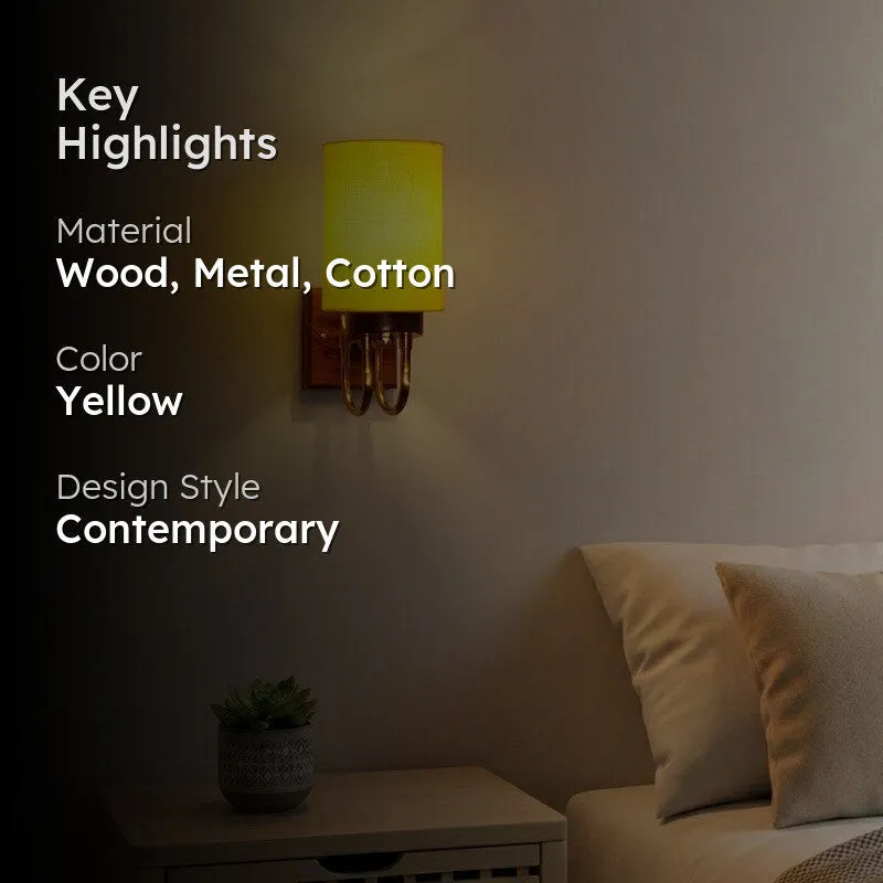 Gilded Arch Cotton Wall Lamp - Yellow media 2