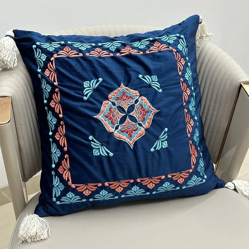 Thread & Tale Embroidered Cotton Cushion Cover - 3