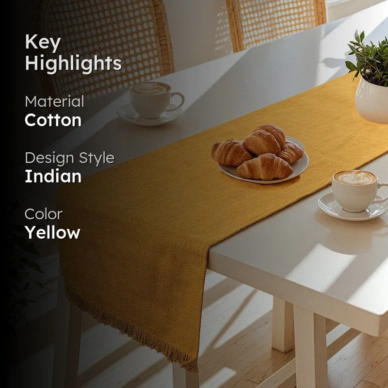 Premium Cotton Table Runner - Yellow media 2