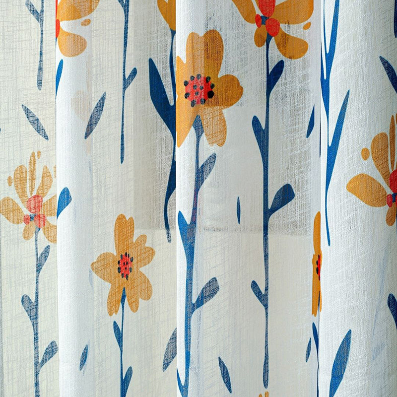 Sunara Linen Texture Polyester Sheer Curtain - Set Of Two media 10