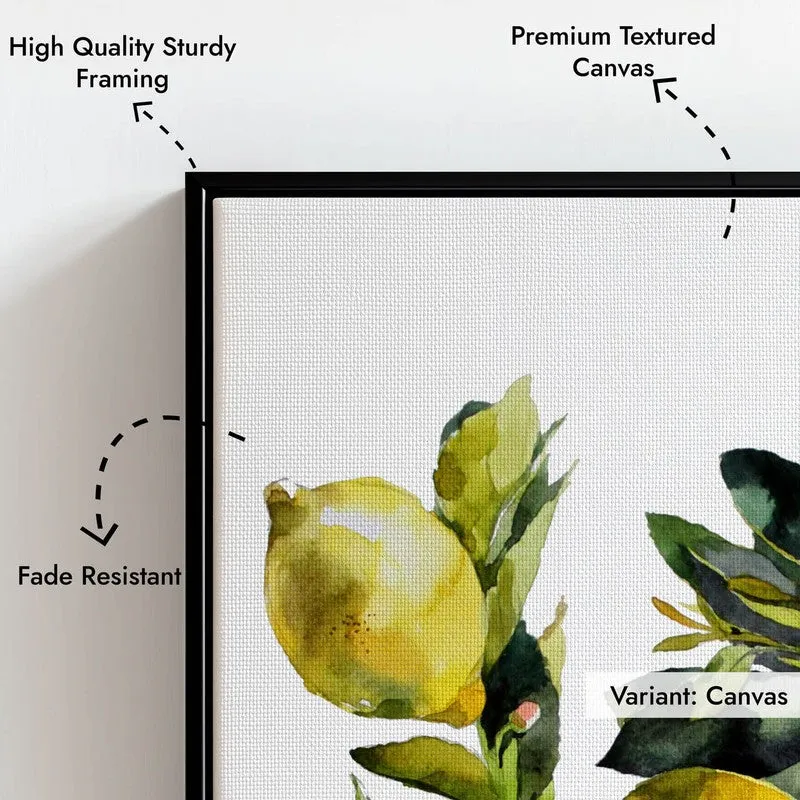 Lemon Luxe Archival Canvas Wall Art - Black media 7