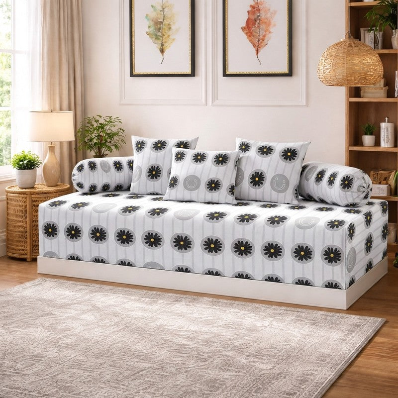 Naturra Printed Diwan Set - Six Piece Set