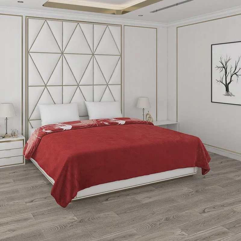 Monte Carlo Crimson Dreamscape Reversible Blanket - 850 GSM media 5