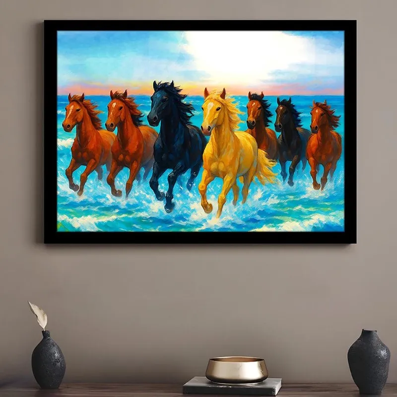 Ocean Gallop Wall Art with Frame media 2