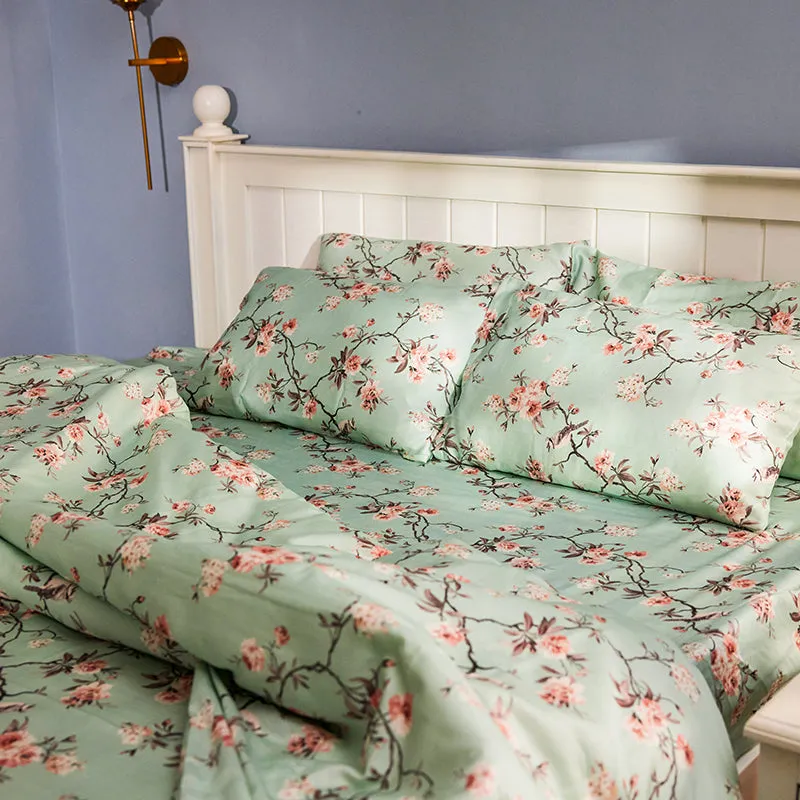 Bellara Floral Cotton Comforter (Mint Green) - 180 GSM - 4