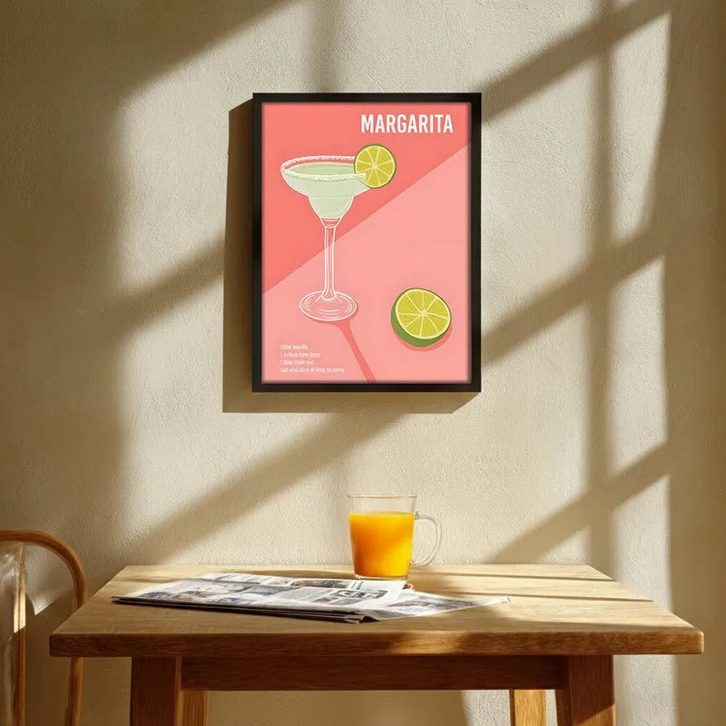 PinkMargerita Archival Canvas Wall Art - Black media 1