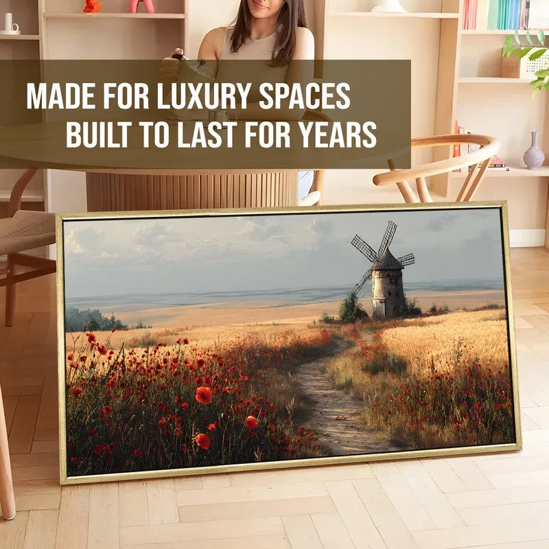 Windmill Calm Canvas Wall Painting With Frame media 5