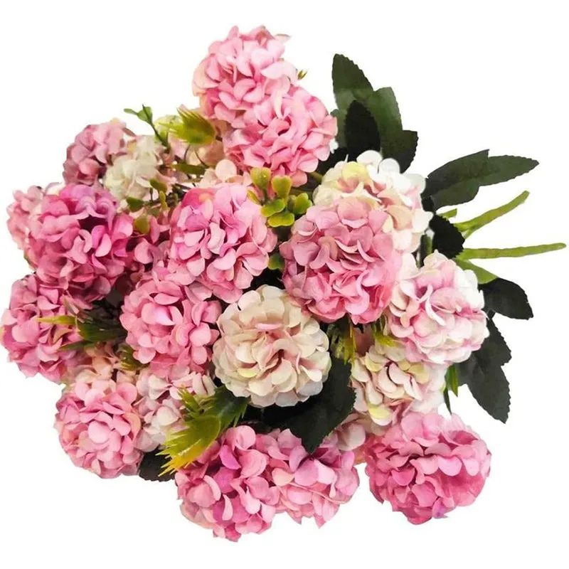 Artificial Hydrangea Flower (Pink) - Set Of Two media 5