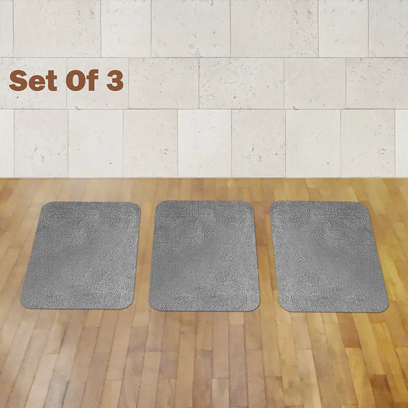 Lois Anti Skid Micro Fiber Bath Mat (Grey) - Set Of Three media 1