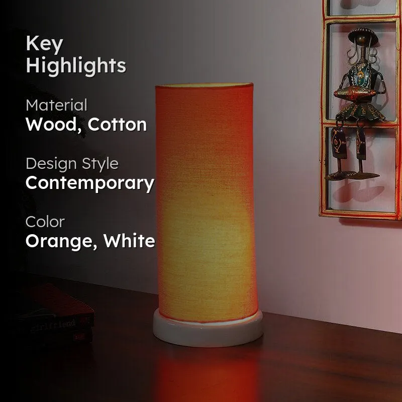 Esto Tower Wooden Table Lamp - Orange,White media 2