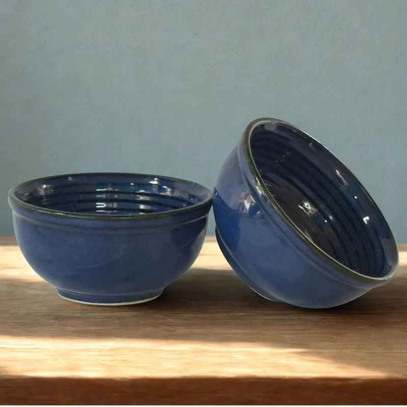IndiLuxe Ceramic Snack Bowls (Blue, 200 mL Each) - Set Of Two media 4