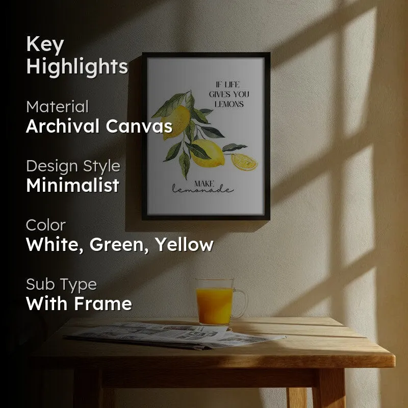Yelllow Zest Archival Canvas Wall Art - Black media 2