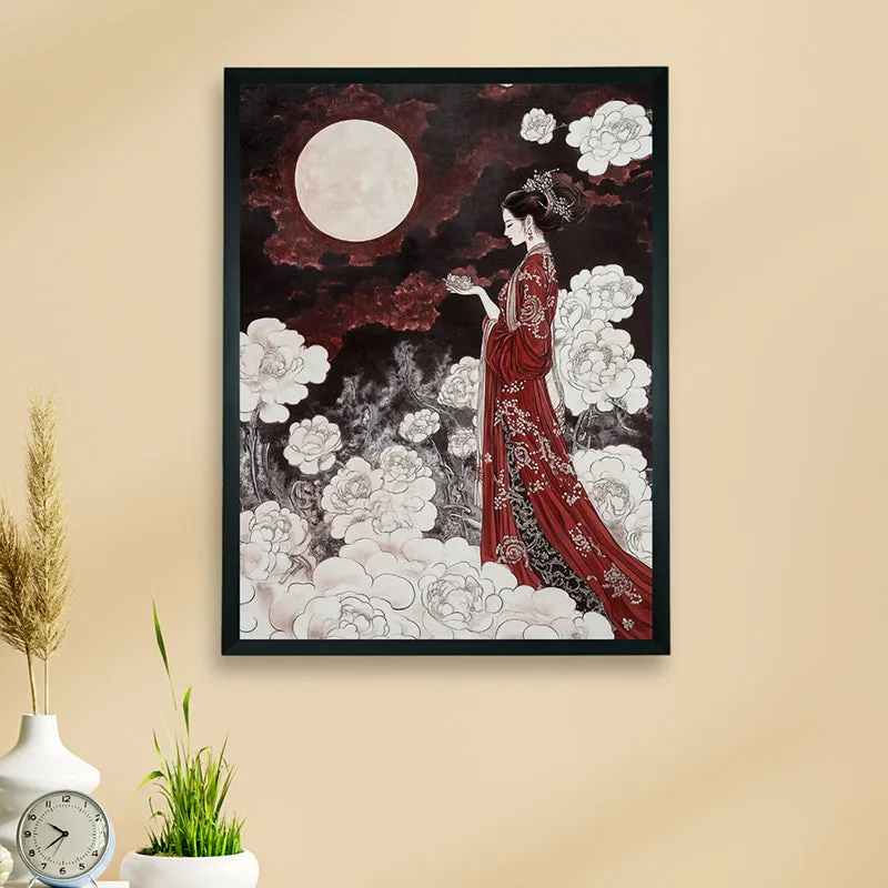 Moonlit Geisha Wall Art With Resin Frame media 3