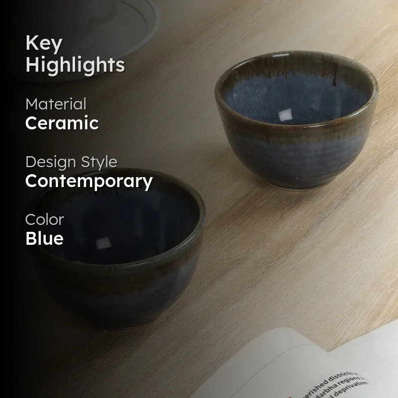 Celeste Snack Bowls (Blue,200 mL Each) - Set Of Two media 2