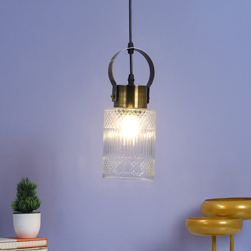 Elvion Textured Pendant Glass Ceiling Lamp