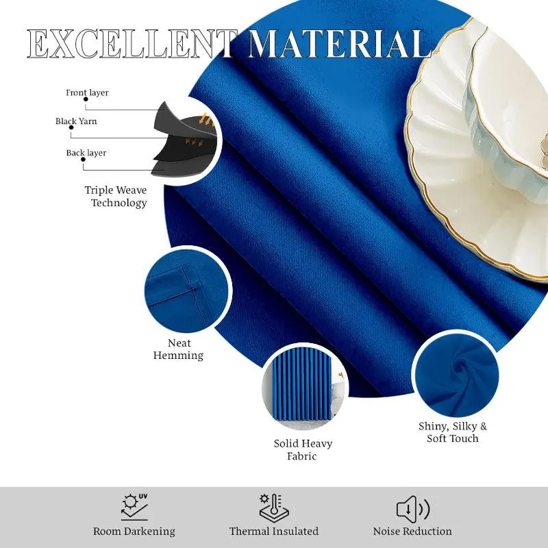 Esme Tab Top Short Width Curtain - Royal Blue media 9