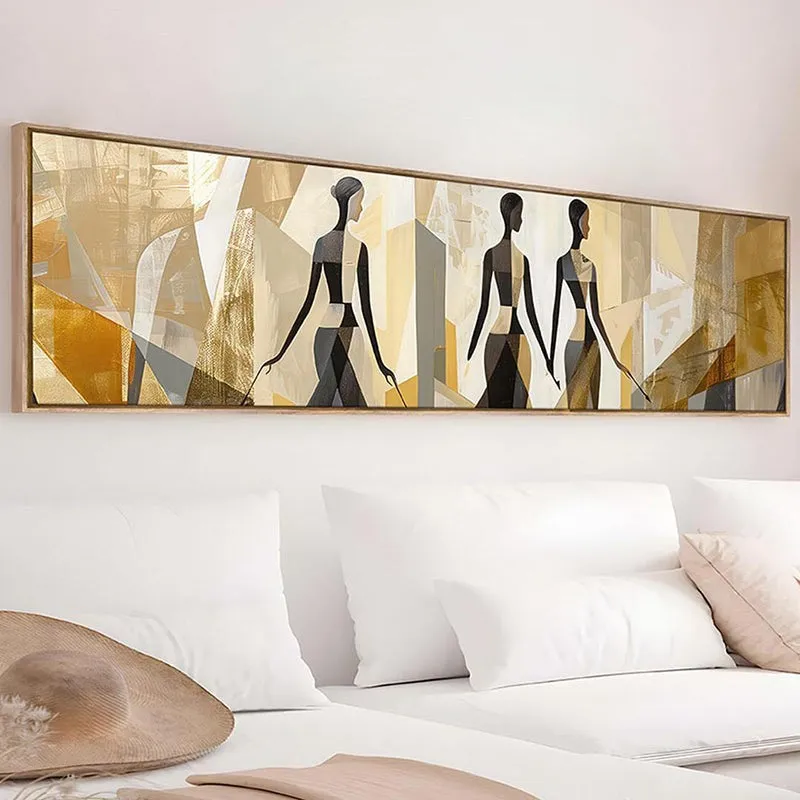 Earthy Silhouettes Boho Canvas Wall Art With Frame - Brown media 4