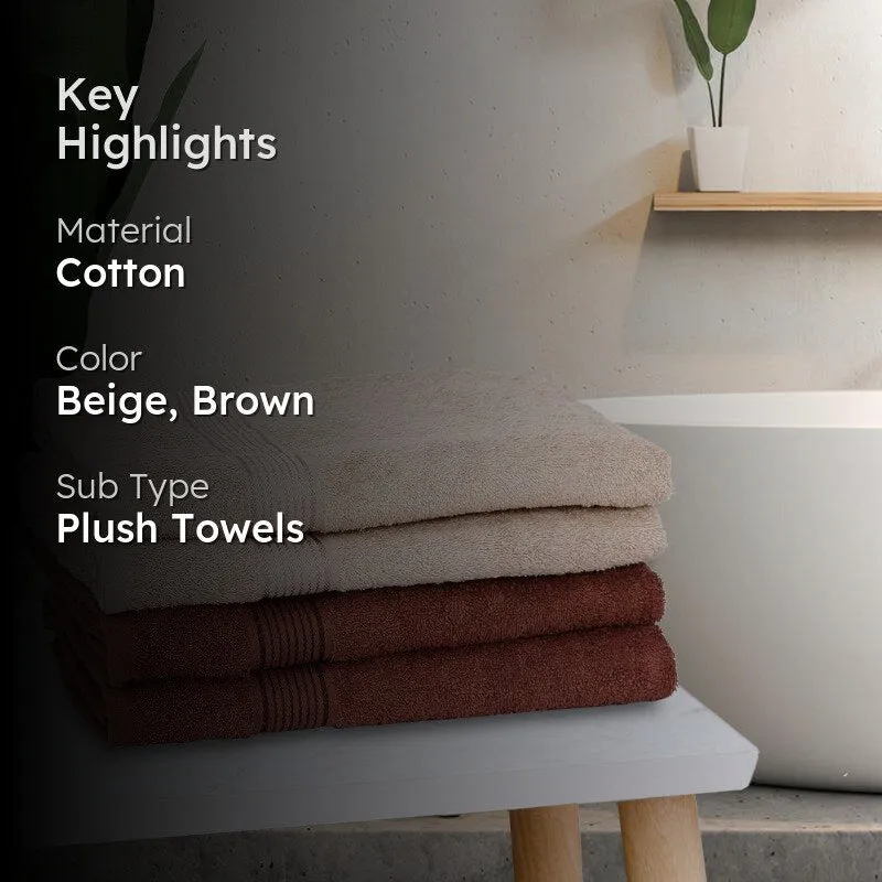 Bodil Bath Towel (Beige & Brown) - Set Of Four media 2
