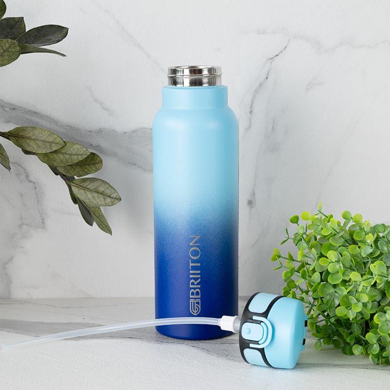 Hydro Chic Hot & Cold Thermos Water Bottle (Light Blue & Dark Blue) - 750 mL media 3