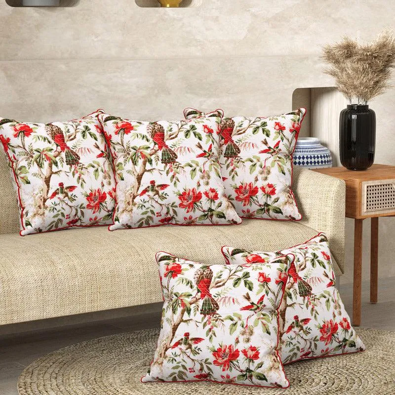 Ramiya Floral Cotton Cushion Cover - Set Of Five media 3