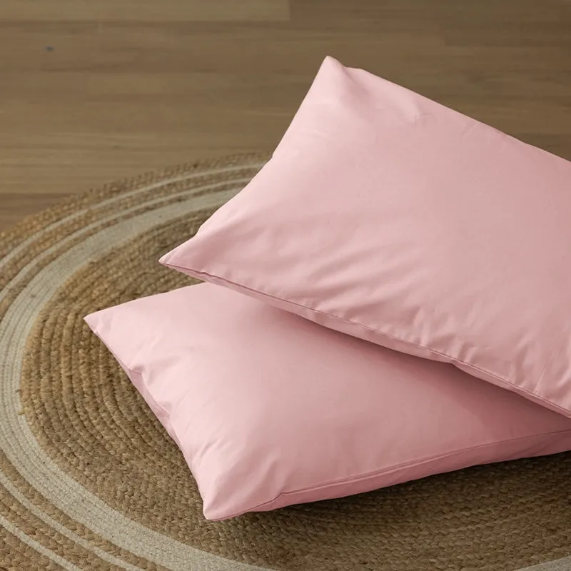 Maison Solid Cotton Pillow Cover (Cameo Rose,200TC) - Set Of Two media 5