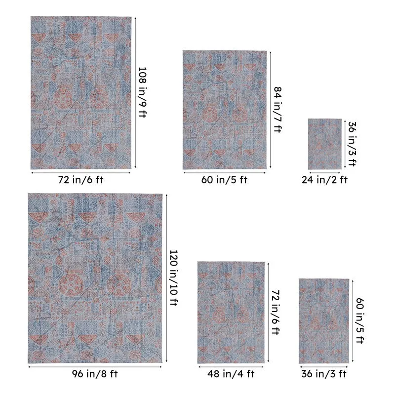 Yanika Carpet - Blue & Red - 13