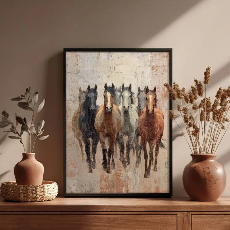 Spirit of the Wild Horse Wall Painting With Black Frame media 6