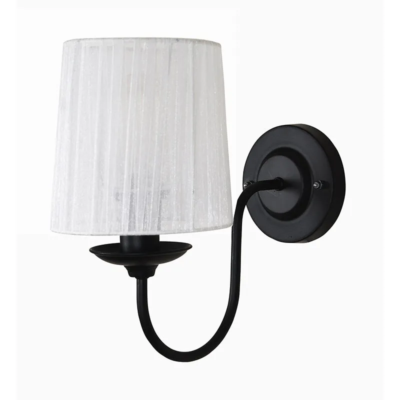 Carva Pleat Brass & Fabric Wall Lamp - Black media 3