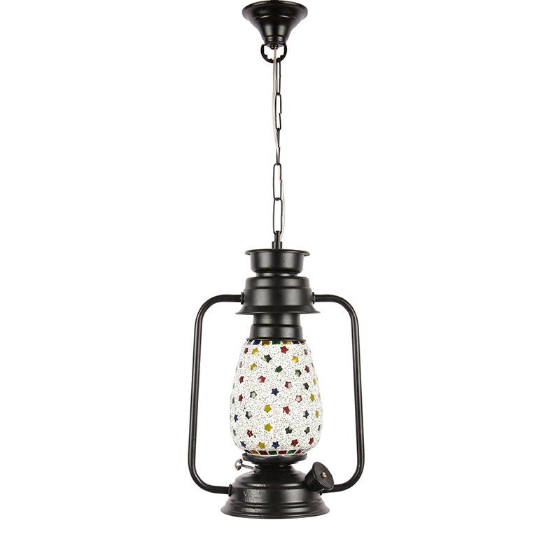 Divyara Mosaic Lantern Glass Ceiling Lamp - Black media 4