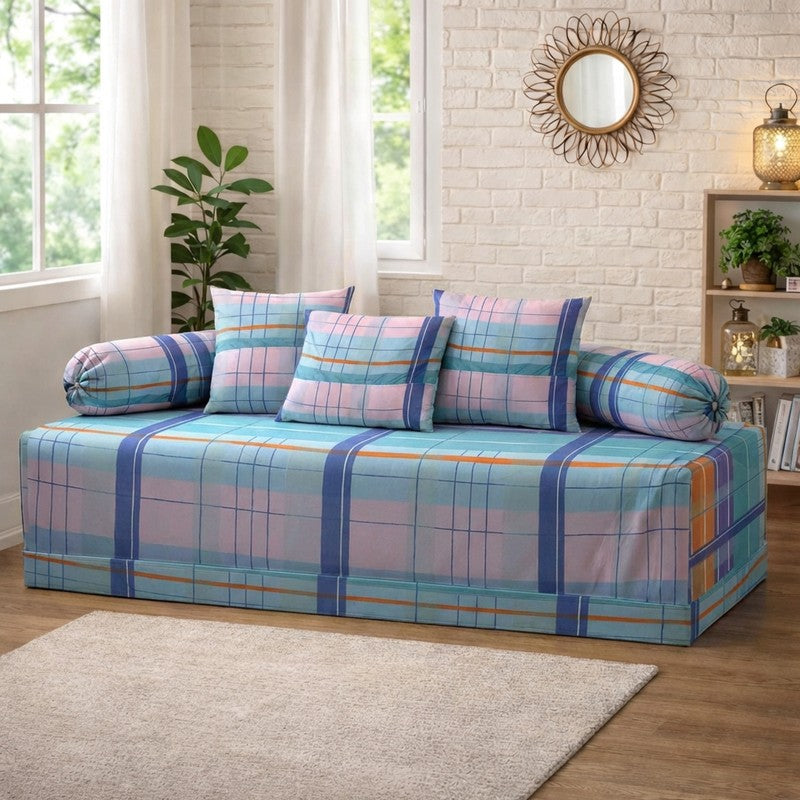 Avenza Printed Diwan Set - Six Piece Set