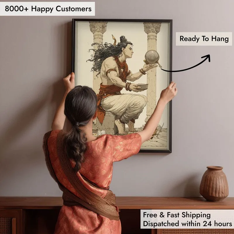 Lord Shiva with Kamandalu Divine I Archival Paper Wall Art media 5