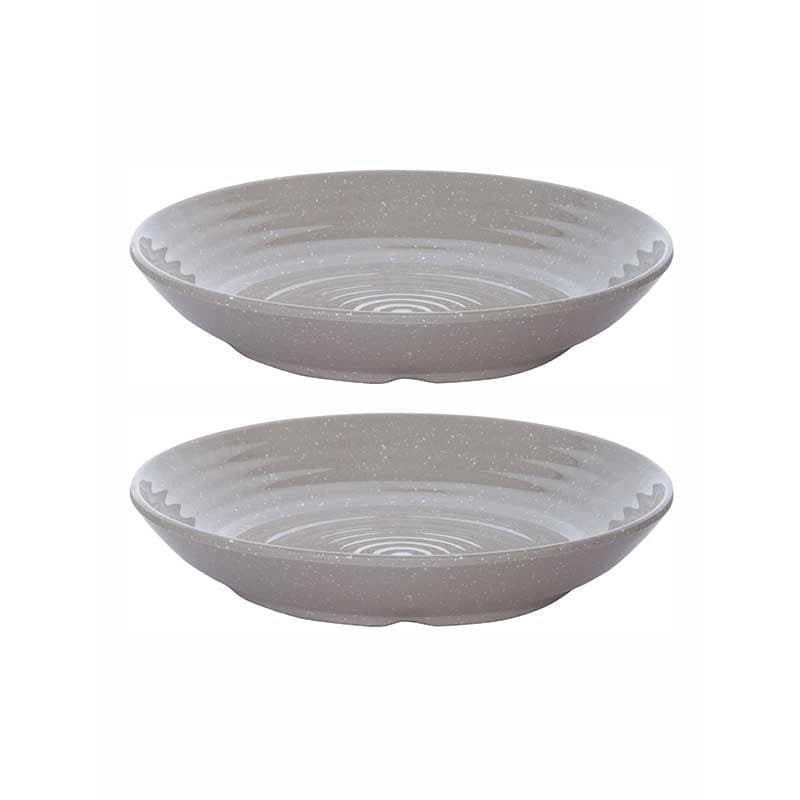 Frieda Melamine Pasta Plate - Grey - Set of Two image 3