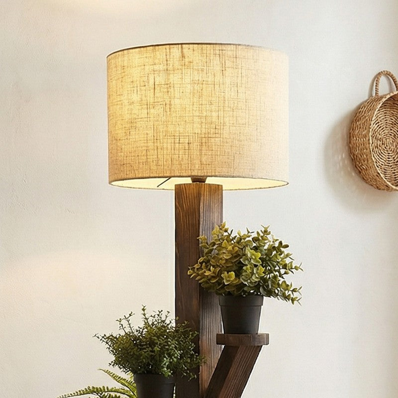 CozyHue Wooden Floor Lamp - Brown media 4