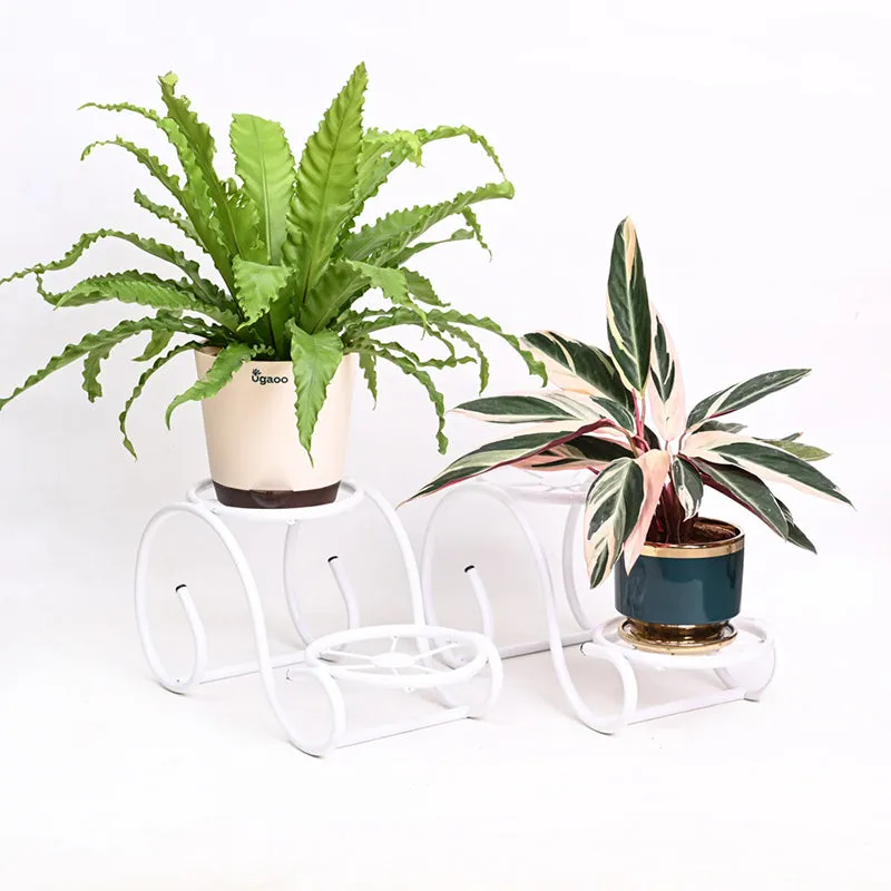 Sylva Sway Two Tier Metal Plant Stand (White) - Set Of Two - 6