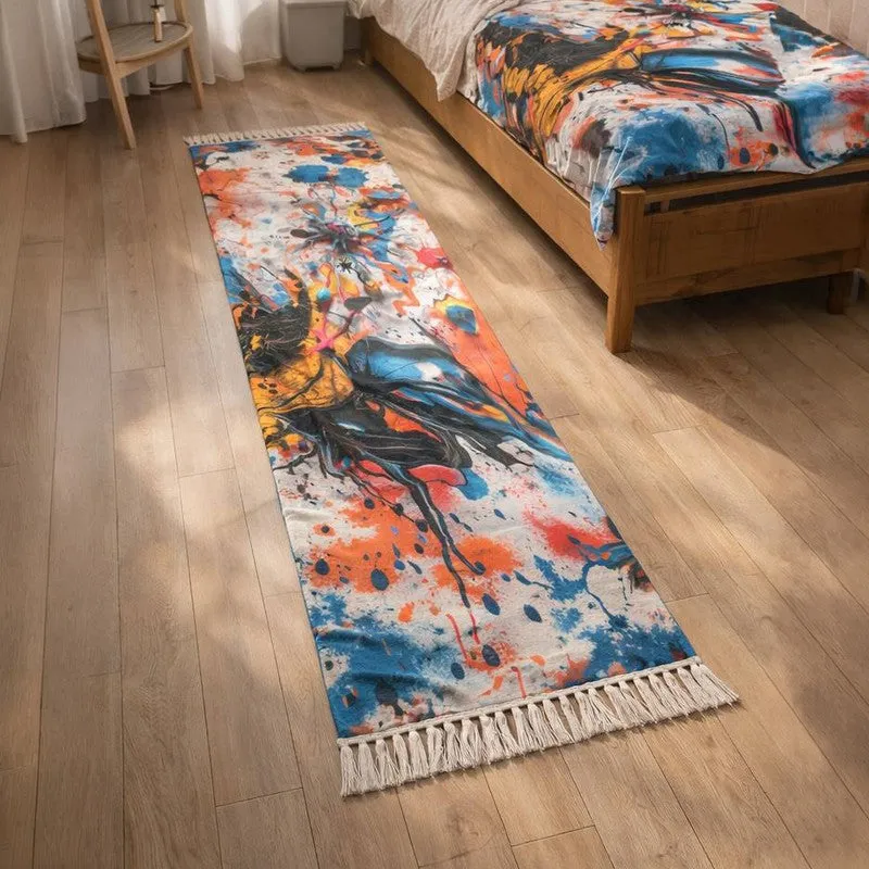 Abstract Splatter Runner Rug media 1