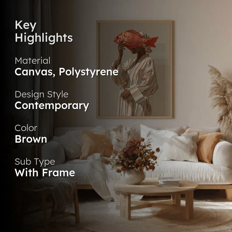 Terracoa Canvas Wall Painting With Brown Frame media 2