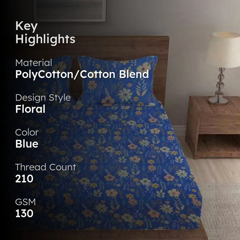 Garden Of Flowers Bedsheet - 130 GSM media 2