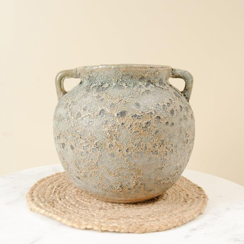 Rustic Ceramic Vase with Dried Flower Bunch media 4