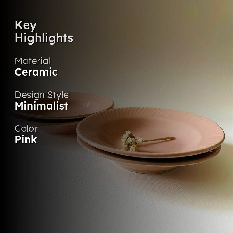 Flamina Pasta Plate (Pink) - Set Of Four (7 Inches) media 2