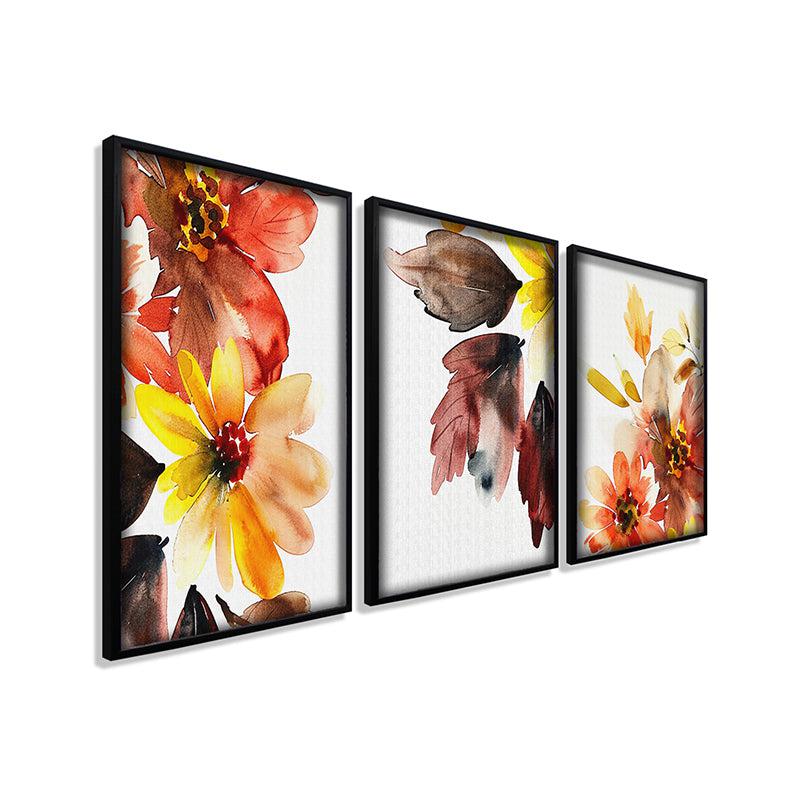 Floral Brushstrokes Wall Art With Frame - Set Of Three media 5
