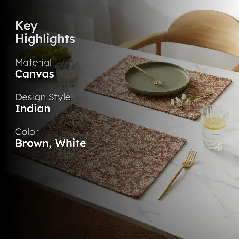Rustic Indian Canvas Table Mats - Set Of Two media 2